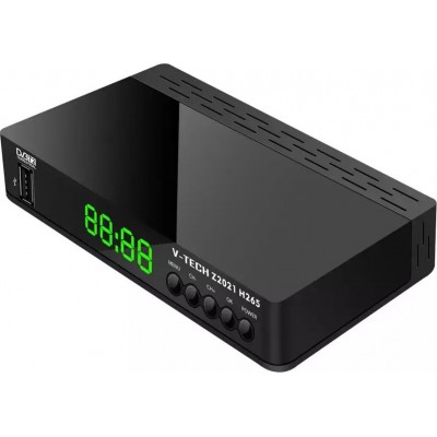 V-Tech Z2021 T2 H.265 Ψηφιακός Δέκτης Mpeg-4 Full HD (1080p) με Λειτουργία PVR (Εγγραφή σε USB) Σύνδεσεις SCART / HDMI / USB