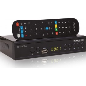 Sonora DVB-T2 H265 Digital Set-Top Box + 2IN1 Remote Ψηφιακός Δέκτης Mpeg-4 Full HD (1080p) με Λειτουργία PVR (Εγγραφή σε USB) Σ Sonora DVB-T2 H265 Digital Set-Top Box + 2IN1 Remote Ψηφιακός Δέκτης Mpeg-4 Full HD (1080p) με Λειτουργία PVR (Εγγραφή σε USB) Σ