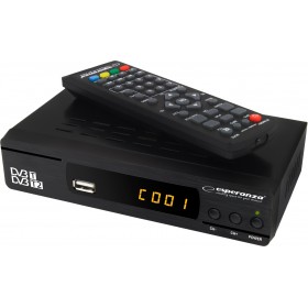 Esperanza EV104 Ψηφιακός Δέκτης Mpeg-4 Full HD (1080p) με Λειτουργία PVR (Εγγραφή σε USB) Σύνδεσεις SCART / HDMI / USB