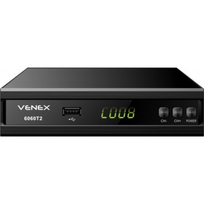 Venex 6060T2 Ψηφιακός Δέκτης Mpeg-4 HD (720p) με Λειτουργία PVR (Εγγραφή σε USB) Σύνδεσεις SCART / HDMI / USB