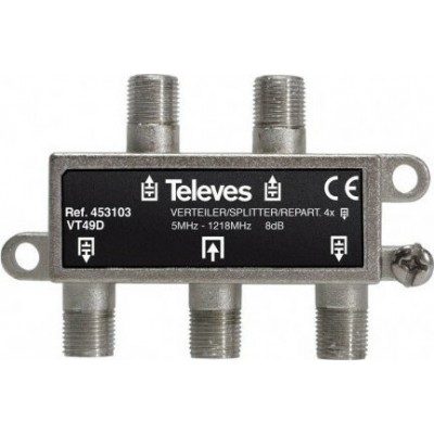 Televes F 4W Splitter 5-1220 MHz 8 dB