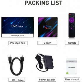 TV Box H96 Max 4K UHD με WiFi USB 2.0 / USB 3.0 2GB RAM και 16GB Αποθηκευτικό Χώρο με Λειτουργικό Android 9.0