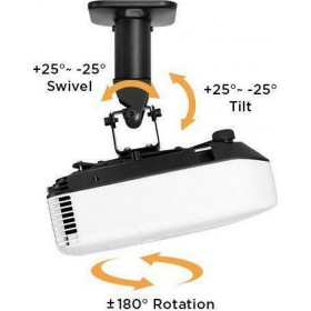 Brateck Βάση Projector Οροφής EPB-2 με Μέγιστο Φορτίο 15kg Μαύρη Brateck Βάση Projector Οροφής EPB-2 με Μέγιστο Φορτίο 15kg Μαύρη