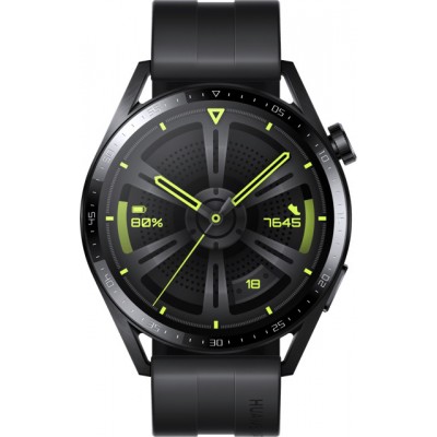Huawei Watch GT 3 Active Stainless Steel 46mm Αδιάβροχο με Παλμογράφο (Μαύρο)