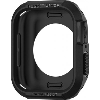 Spigen Rugged Armor Θήκη Σιλικόνης σε Μαύρο χρώμα για το Apple Watch 44mm