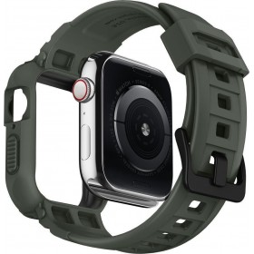 Spigen Rugged Armor Pro Θήκη Σιλικόνης σε Χακί χρώμα για το Apple Watch 44mm