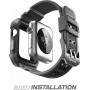 Supcase Unicorn Beetle Pro Πλαστική Θήκη σε Μαύρο χρώμα για το Apple Watch 44mm