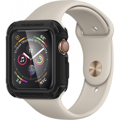 Spigen Tough Armor Θήκη Σιλικόνης σε Μαύρο χρώμα για το Apple Watch 44mm