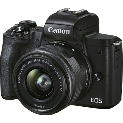 Canon Mirrorless Φωτογραφική Μηχανή EOS M50 Mark II Crop Frame Kit (EF-M 15-45mm F3.5-6.3 IS STM) Black