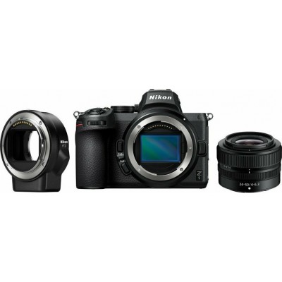 Nikon Mirrorless Φωτογραφική Μηχανή Z5 Full Frame Kit (Z 24-50mm F4-6.3 + FTZ Adapter) Black