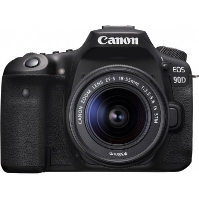 Canon DSLR Φωτογραφική Μηχανή EOS 90D Crop Frame Kit (EF-S 18-55mm F3.5-5.6 IS STM) Black