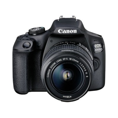 Canon DSLR Φωτογραφική Μηχανή EOS 2000D Crop Frame Kit (EF-S 18-55mm F3.5-5.6 SEE) Black