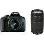 Canon DSLR Φωτογραφική Μηχανή EOS 2000D Crop Frame Kit (EF-S 18-55mm F3.5-5.6 IS ΙΙ + EF-S 75-300mm F4-5.6 DC III) Black