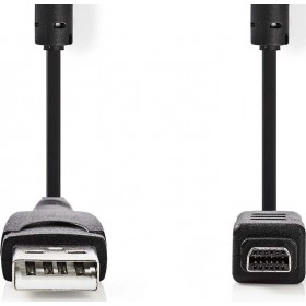 Nedis Camera Data Cable USB A Male - Olympus 12-pin Male 2m Black Nedis Camera Data Cable USB A Male - Olympus 12-pin Male 2m Black
