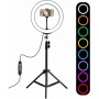 Puluz RGB Ring Light LED Ring Light Dimmable-Adjustable Color Temperature 26cm με Τρίποδο Δαπέδου και Βάση για ΚινητόΚωδικός: PK