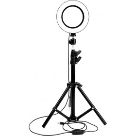 Ring Light Led Photo Ring Light 26cm 26cm 2500-6000K με Τρίποδο Δαπέδου και Βάση για Κινητό