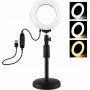 Puluz Ring Light LED Ring Light 12cm 12cm 3200-6500K με Επιτραπέζια Βάση Στήριξης