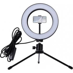 Ring Light 26cm 2500-4500K με Επιτραπέζιο Τρίποδο και Βάση για ΚινητόΚωδικός: U230251-TR 