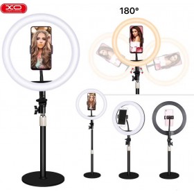 Ring Light XO L03 LED 26cm 3200-5600K με Επιτραπέζια Βάση Στήριξης και Βάση για Κινητό BlackΚωδικός: 28072 