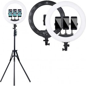 Ring Light Led Ring Light with 3 mobile holders 45cm 2700-6500K με Τρίποδο Δαπέδου και Βάση για Κινητό
