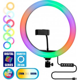 GloboStar RGB Ring Light Professional Digital Ring Light 30cm με Βάση για ΚινητόΚωδικός: 75802 