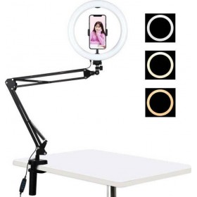 Puluz Ring Light LED Ring Light 26cm με Επιτραπέζια Βάση Στήριξης και Βάση για ΚινητόΚωδικός: PKT3090B  Puluz Ring Light LED Ring Light 26cm με Επιτραπέζια Βάση Στήριξης και Βάση για ΚινητόΚωδικός: PKT3090B
