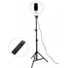 Ring Light Ring Lamp Light LED 32cm 3200-5600K με Τρίποδο Δαπέδου και Βάση για Κινητό