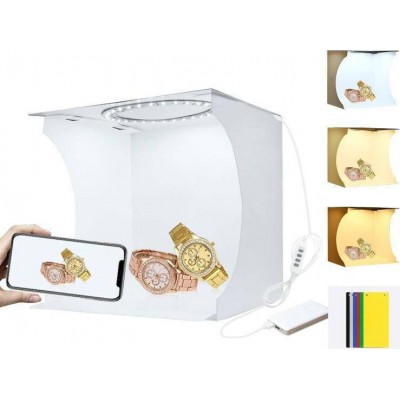 Puluz Photo Box PU5023 Mini Folding Studio Φωτιζόμενο με Πολλαπλά Backround 23x23x24cmΚωδικός: 9788208 