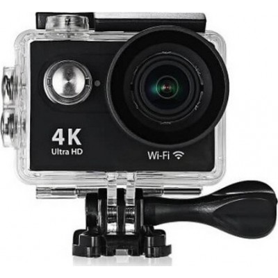 559865 Action Camera 4K Ultra HD Υποβρύχια (με Θήκη) με WiFi Μαύρη με Οθόνη