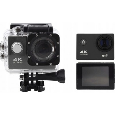 606481 Action Camera 4K Ultra HD Υποβρύχια (με Θήκη) με WiFi Μαύρη με Οθόνη 2"