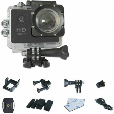 ACAMHD Action Camera Full HD (1080p) Υποβρύχια (με Θήκη) Μαύρη με Οθόνη 2"