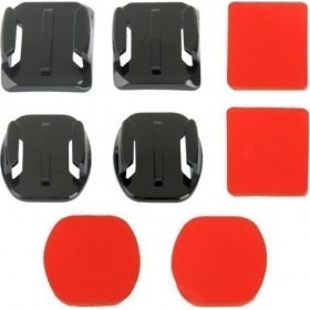 2 Επίπεδες &amp 2 Κυρτές Αυτοκόλλητες Βάσεις for GoPro