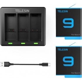 Telesin 3-slot Charger + 2 Batteries GP-BTR-903 for GoPro Telesin 3-slot Charger + 2 Batteries GP-BTR-903 for GoPro