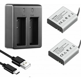 Akaso 2x Batteries with USB Dual Charger for Akaso