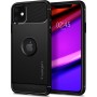 Spigen Rugged Armor Back Cover Σιλικόνης Matte Black (iPhone 11)