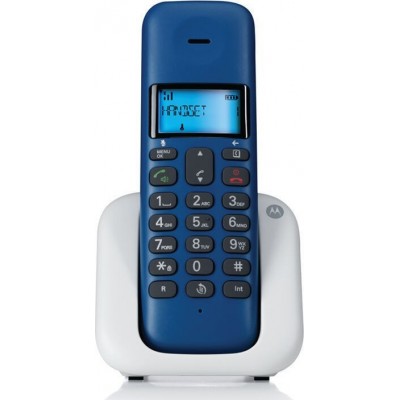 Motorola T301 Ασύρματο Τηλέφωνο με Aνοιχτή Aκρόαση Μπλε
