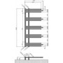 Karag Nerissa Πετσετοκρεμάστρα Μπάνιου 1200x500 250kcal/h Ασημί