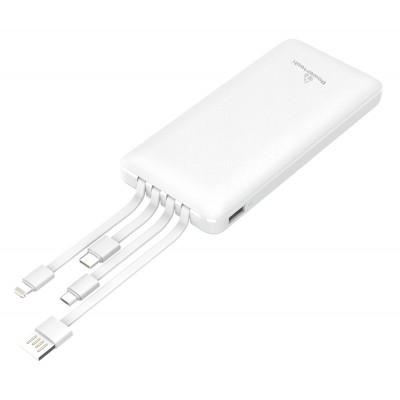 Powertech PT-980 Power Bank 10000mAh 20W με Θύρα USB-A και Θύρα USB-C Quick Charge 3.0 / Power Delivery Λευκό