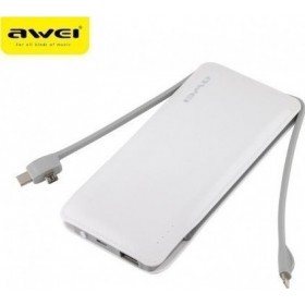 Awei P51K Power Bank 10000mAh με Θύρα USB-A Λευκό Awei P51K Power Bank 10000mAh με Θύρα USB-A Λευκό