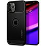 Spigen Rugged Armor Back Cover Σιλικόνης Μαύρο (iPhone 12 / 12 Pro)