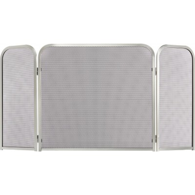 Zogometal 582 Μεταλλικό Προστατευτικό Τζακιού 53x23x50cm Νίκελ Ματ