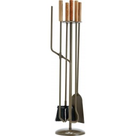 Zogometal 1240-B09 Σετ Εργαλείων Τζακιού με Κρεμανταλά Ξύλο Ελιάς/Καφέ Ελιάς Zogometal 1240-B09 Σετ Εργαλείων Τζακιού με Κρεμανταλά Ξύλο Ελιάς/Καφέ Ελιάς