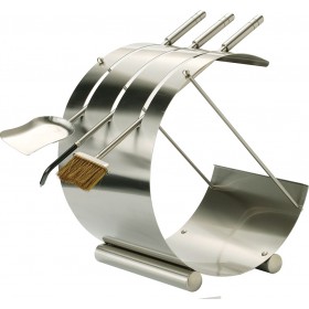 Zogometal 1180-G04 Σετ Εργαλείων Τζακιού με Κρεμανταλά Inox Ασημί Zogometal 1180-G04 Σετ Εργαλείων Τζακιού με Κρεμανταλά Inox Ασημί