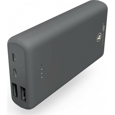 HAMA Supreme Power Bank 20000mAh με 2 Θύρες USB-A και Θύρα USB-C Γκρι