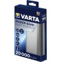 Varta Fast Energy Power Bank 20000mAh 18W με 2 Θύρες USB-A και Θύρα USB-C Quick Charge 3.0 Ασημί