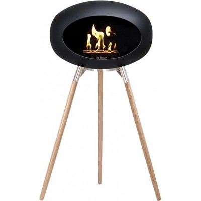 Le Feu Ground Wood Steel Fireplace Επιδαπέδιο Τζάκι Βιοαιθανόλης Εσωτερικού Χώρου Soaptreated Oak