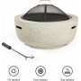 VonHaus Round MgO Fire Pit Τζάκι Εξωτερικού Χώρου από Πηλό