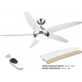 Gruppe R52001-XY-1L Ανεμιστήρας Οροφής με Φως και Τηλεχειριστήριο White/Oak Gruppe R52001-XY-1L Ανεμιστήρας Οροφής με Φως και Τηλεχειριστήριο White/Oak