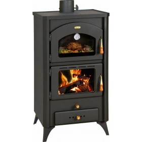 Prity FG R Μεταλλική Ξυλόσομπα με Φούρνο 14kW Μαύρη