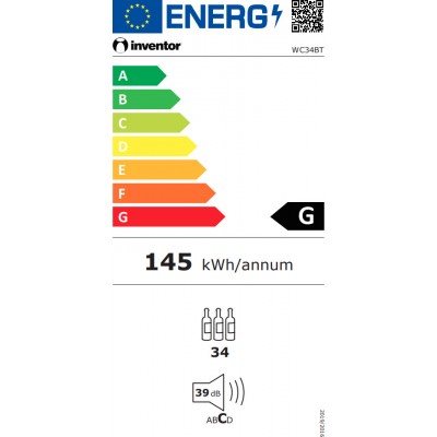 Inventor WC34BT Συντηρητής Κρασιών 34 Φιαλών